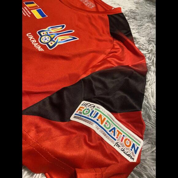 UKRAINE NATIONAL MATCH WORN JERSEY LUNIN #23 Real Madrid Euro 2024 VS Romania - Picture 6 of 9